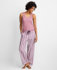 State of Day Women's Printed Poplin Pajama Pants- Mauve Orchid-XXL