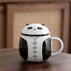 Creative Panda Teacup Ceramic Tea Separation Cup with Lid Filter Office Mug Home