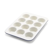 GreenLife 12-Cup Muffin Tray Ceramic Non-Stick PFAS-Free Steel Blue (Open Box)
