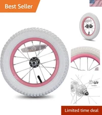 Lightweight JOYSTAR 12-Inch Front Wheels with Black Tire & Pink Rims - Safe Ride