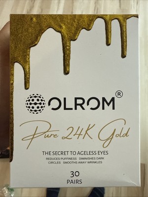 NEW OLROM 24K Pure Gold Under Eye Patches 30 Pairs - The Secret To Ageless Eyes