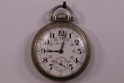 Antique Hamilton 21 Jewels Nickel Silver Pocket Watch Pre-Owned Runs (43-27)