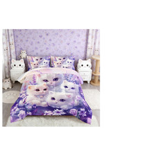 Uevbf Cat Comforter Set Toddler Bedding Set Full Sizefloral Bedding Animal