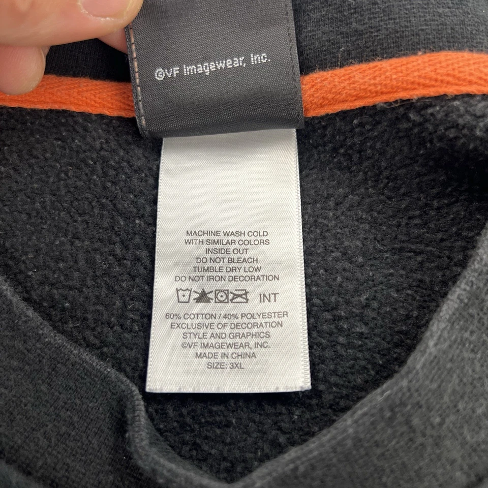 Sudadera Harley Davidson Cuello Redondo Para Hombre 2XL Negra Naranja Logo Puff Foto 4 de 4