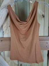 Michael Stars Top Sleeveless One Size Fite Most Metallic Orange