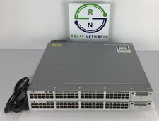 LOT of 2 Cisco WS-C3850-48U-L 48 Port 1 GB UPOE Switch PWR-C1-1100WAC READ