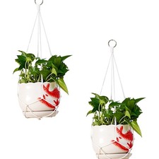 Makramee Blumenampeln Set 2 Stück, Hängeampel für Pflanzen, Boho Deko, 55 cm ...