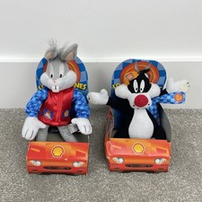 Looney Tunes 1999 Shell Bugs Bunny & Sylvester Plush In Boxes Vintage