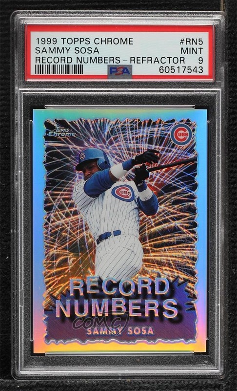 1999 Topps Chrome Record Numbers Refractor Sammy Sosa #RN5 PSA 9 MINT 8uc