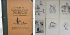 1926 antique NORTHERN SPANISH ARCHITECTURE chamberlain 47 ART SKETCH PLATES