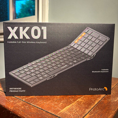 ProtoArc XK01 Foldable Full-Size Wireless Bluetooth Rechargeable Keyboard Black