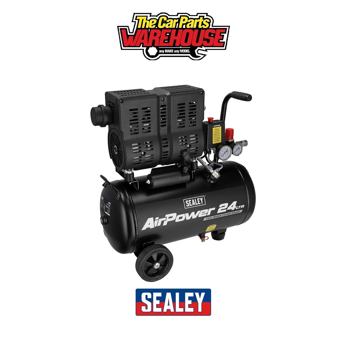 Sealey SAC2400S 24L Low Noise Oil Free Direct Drive Air Compressor 1hp