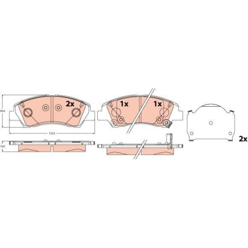 Plaquettes de frein TRW GDB2563 pour éliminer les vibrations Hyundai