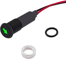 Green 12v Led Metal Signal Indicator Light With Single Arrow Symbol 516 8mm