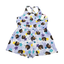 Afro Unicorn Girls Romper X-Large Size 14 Purple Printed One Piece