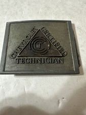 Vtg Chevrolet Belt Buckle Certified Technician Chevy R J Roberts  Co