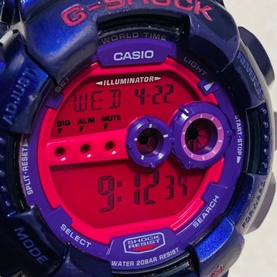 Casio G-Shock GD-100SC-6DR Crazy Colors Purple Digital Watch Used