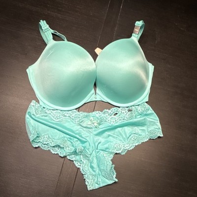 VSD Aqua Lace Push Up Bra Set 36DD Adjustable Straps Underwired Set