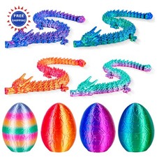 4Pcs 86inch 4Pack 3D Printed Dragon Eggs Mini 3Dgenius 8.86inch Inside Toys