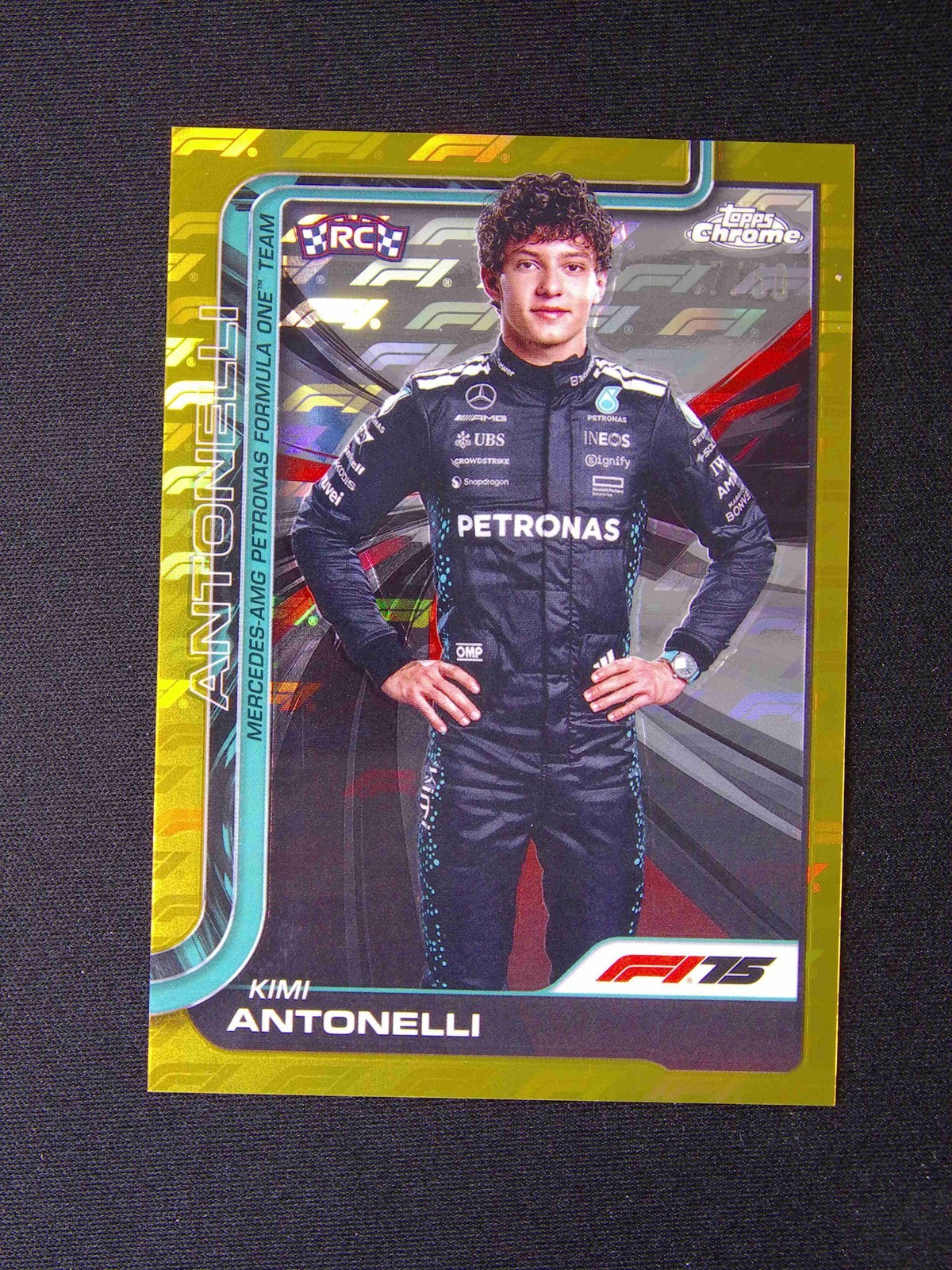2025 Topps Chrome F1 Kimi Antonelli #8 RC Rookie Gold Logo Refractor /50
