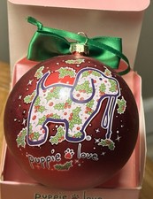 NEW Holly Puppy Dog Christmas Ornament Puppie Love Rescue Dog Shatter Proof