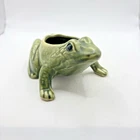 Vintage Brush McCoy Frog Art Planter Pot Art Pottery Green Mid Century Modern