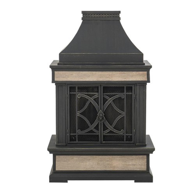 #ad Sunjoy Heirloom Slate Wood Burning Fireplace Black $533.34