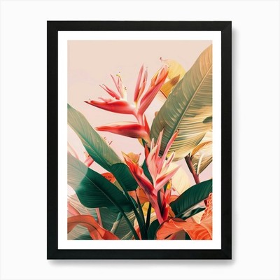 Tropische Blumen 4 Kunstdruck gerahmt Wandbild Poster Leinwanddruck Bild