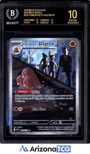 Pokemon 2026 Team Rocket's Dugtrio 239 Ascended Heroes BLACK LABEL BGS 10
