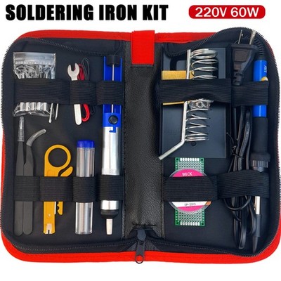 220V 60W Elektronik Lötkolben Set mit einstellbarer Temperatur &Lötkolbenspitzen