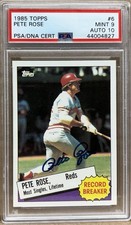 1985 TOPPS # 6 Pete Rose PSA 9 AUTO 10