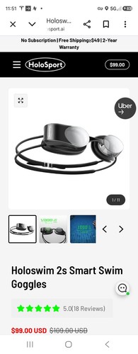 HoloSport Holoswim 2s Smart Swim Goggles MPN Holoswim 2s