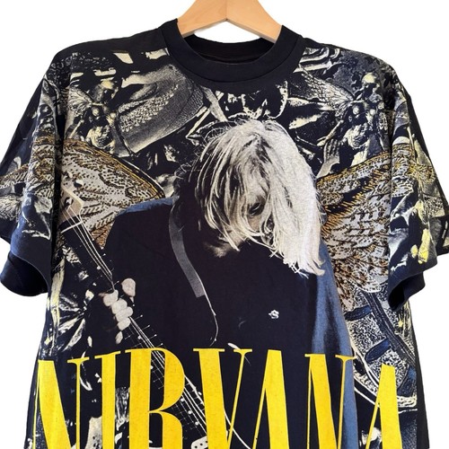 Nirvana Kurt Cobain AOP Single Stitch T-Shirt All Over Print VTG Modern XL - Picture 4 of 7