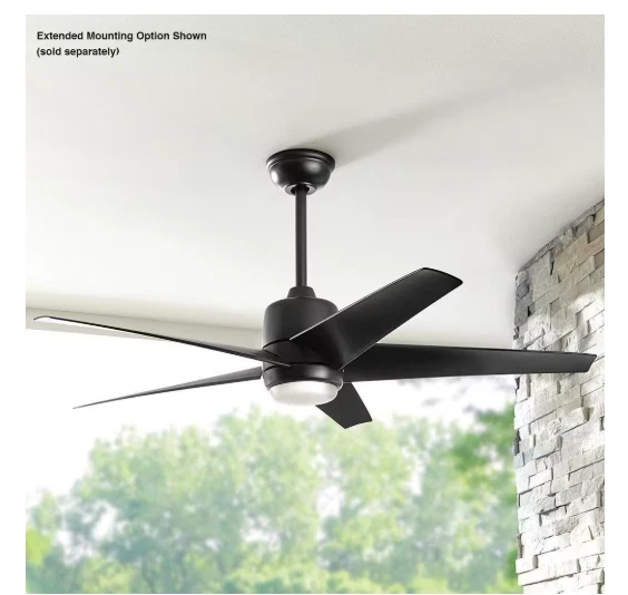 Hampton Bay Mena 54 in. Matte Black Ceiling Fan w/ LED Light & Remote Control - Image 4 of 4