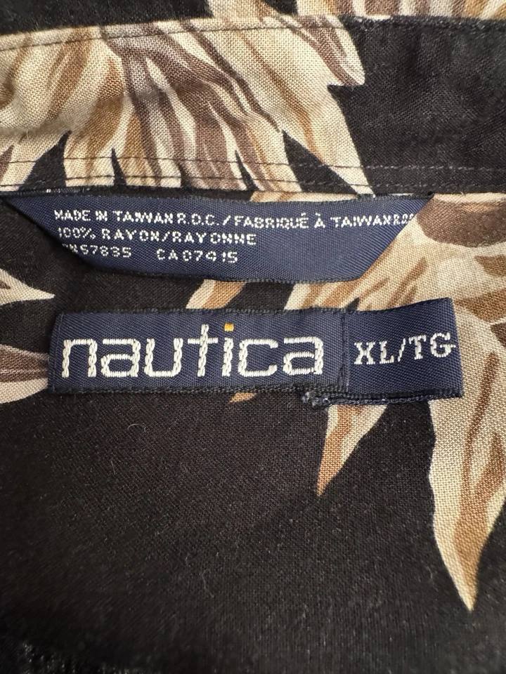Camisa Hawaiana Nautica DE COLECCIÓN Talla Adulto Hombre Grande XL Manga Corta Informal Para Hombre Foto 3 de 4