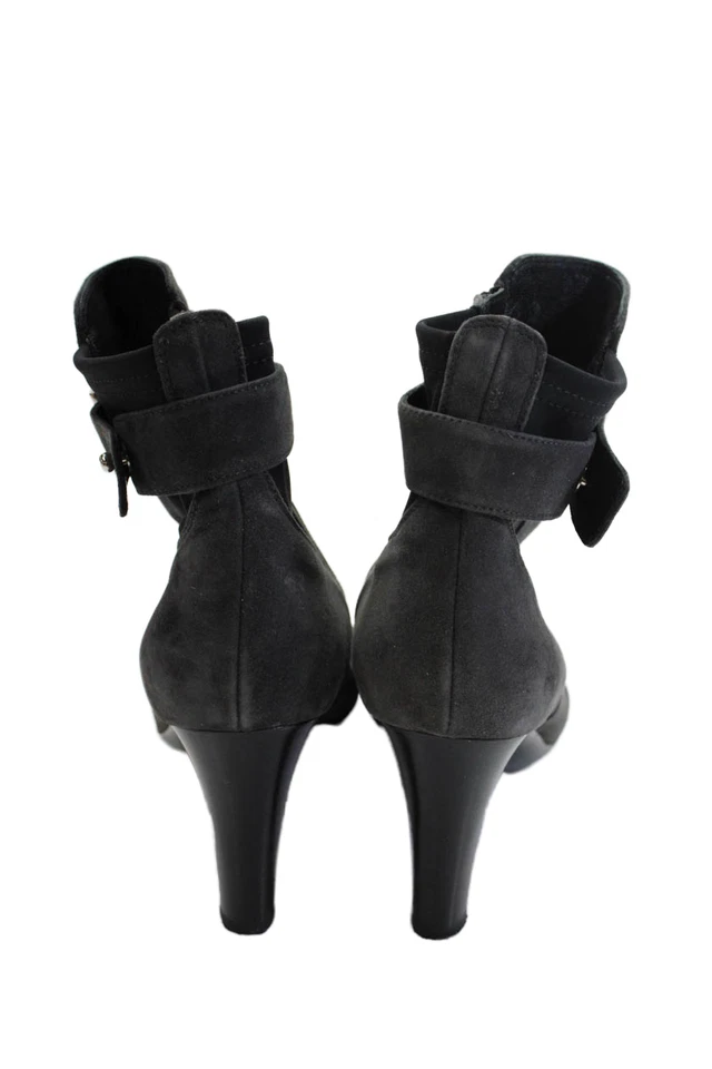 Aquatalia Mujer Gamuza Punta Punta Cremallera Lateral Botines Tacones Gris Talla 12 Foto 3 de 4