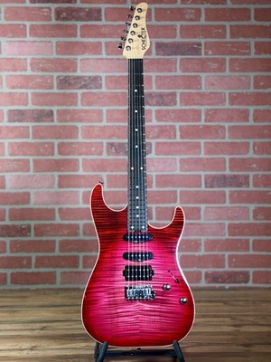 Schecter USA Custom Shop Sunset Custom II 24 Electric Guitar - Watermelon (with