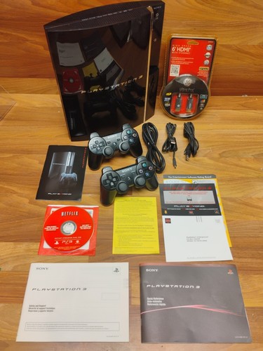 Sony PlayStation 3 (PS3, CECHE01, 80GB) Fat Abwärtskompatibel Konsole Bundle