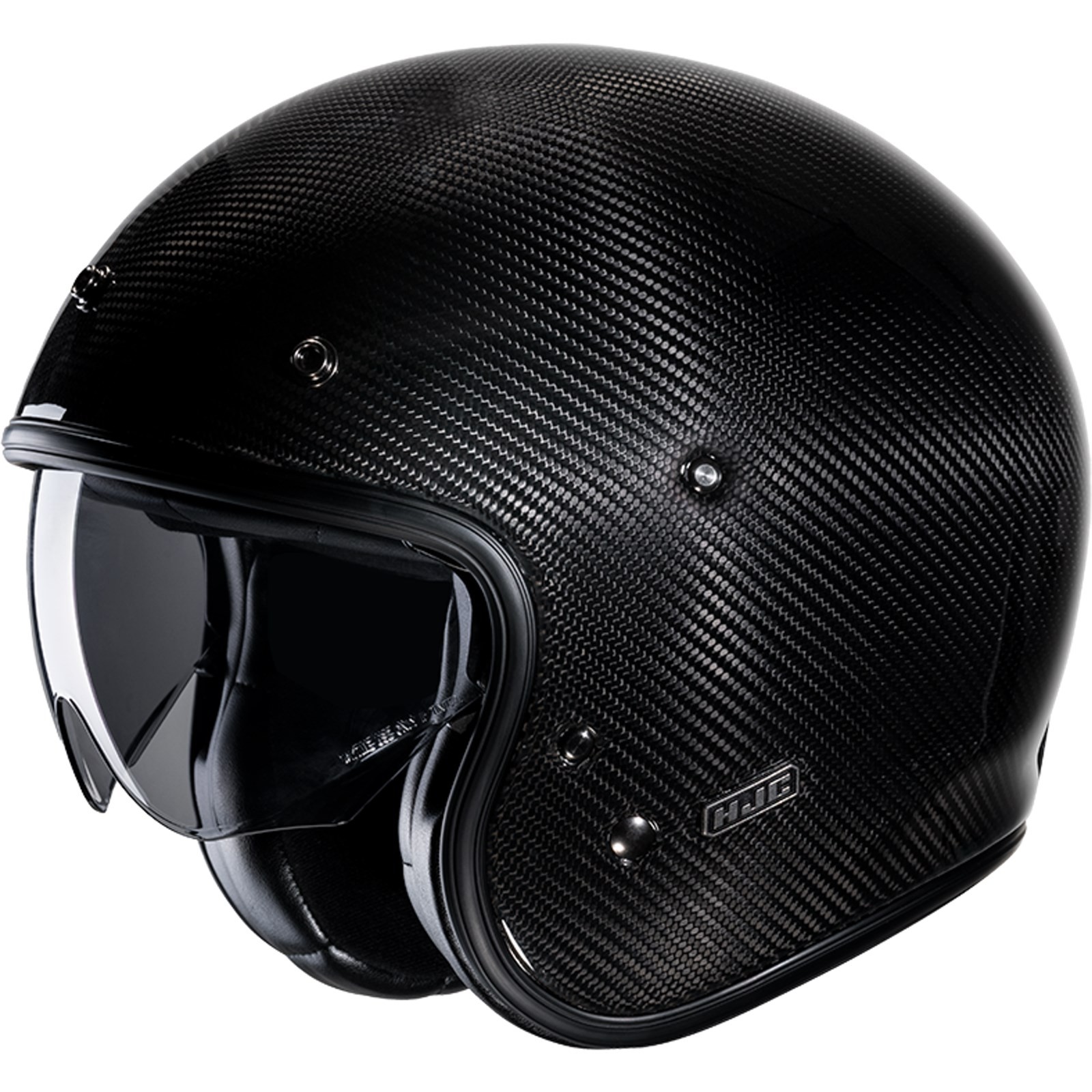 HJC Motorcycle Helmet V31 Carbon Solid M Retro Vintage Jet Helmet with Sun Visor