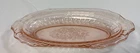 Hocking Co. Depression Glass Mayfair Open Rose Oval Celery Relish Dish Pink