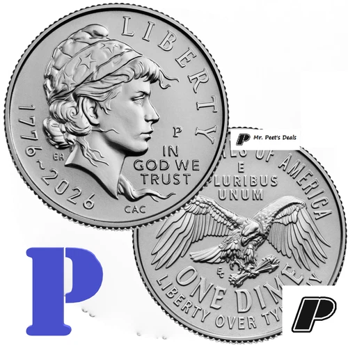 (1 Coin) 1776-2026 P SemiQ Emerging Liberty Dime from OBW FED Rolls PRESALE