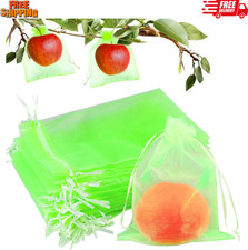 50 Pcs Fruit Protection Bags 7''x9'' Fruit Net Bags with Drawstring Bag for Frui