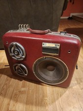 Custom Build Boombox Beige Suitcase Stereo with Speakers