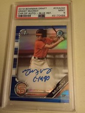 2019 Bowman Chrome Draft Grant McCray #98/150 AUTOGRAPH BLUE #CDAGM Graded PSA 9