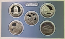 2010 S Clad Proof America The Beautiful Quarter 5 Coin Only No Case, Box or COA