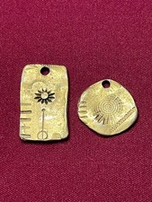 Goldtone Key Tags with Stamped Designs