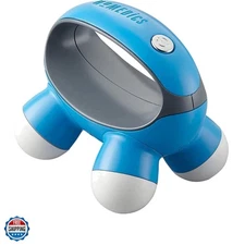 Quatro Mini Hand-Held Massager with Hand Grip, Battery Operated Vibration Mas...