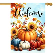 Welcome Fall Garden Flag 28X40 Double Sided Decor For Outside Home Clearance