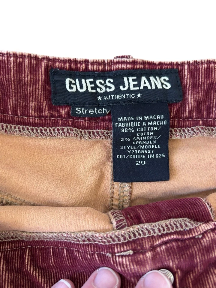 Falda de Pana Guess Vintage Y2K Naranja Óxido Rojo Plisada Informal Verano Talla 29 Foto 3 de 3