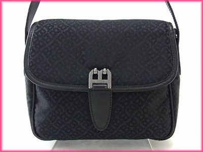 Bally B-Pattern Vintage Crossbody Umhängetasche schwarz/schwarz-silber - gebr...